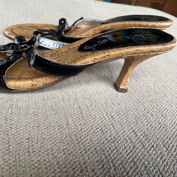 CL by Laundry Size 7 Coquette Timeless Office Femme Black Sandals Kitten heel - Picture 3 of 5